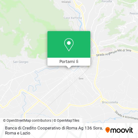 Mappa Banca di Credito Cooperativo di Roma Ag 136 Sora