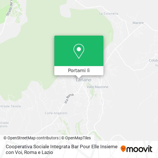 Mappa Cooperativa Sociale Integrata Bar Pour Elle Insieme con Voi