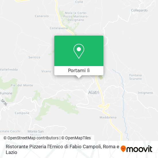 Mappa Ristorante Pizzeria l'Ernico di Fabio Campoli