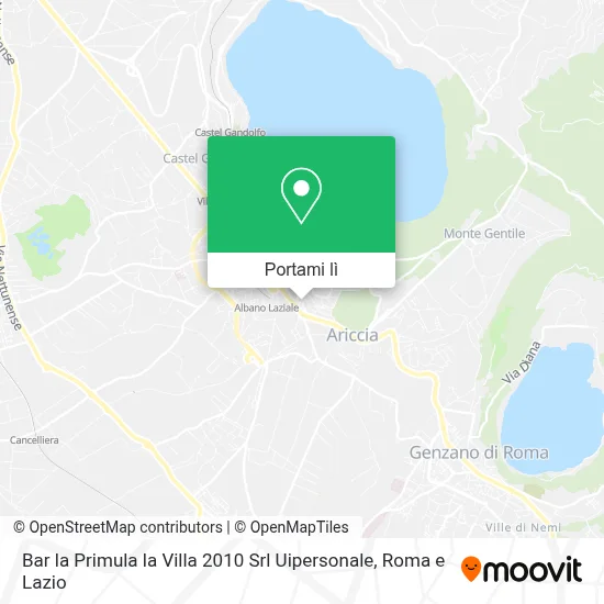 Mappa Bar la Primula la Villa 2010 Srl Uipersonale