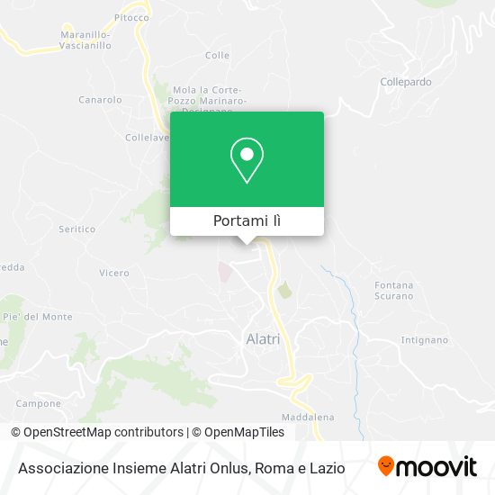 Mappa Associazione Insieme Alatri Onlus