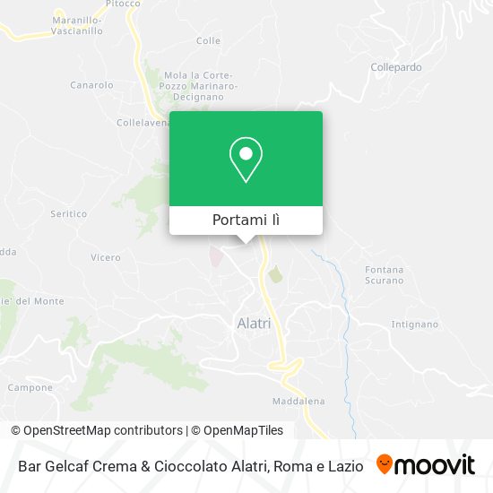 Mappa Bar Gelcaf Crema & Cioccolato Alatri