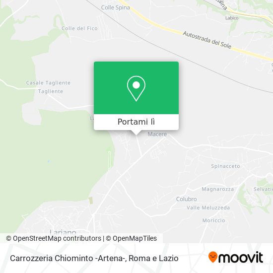 Mappa Carrozzeria Chiominto -Artena-