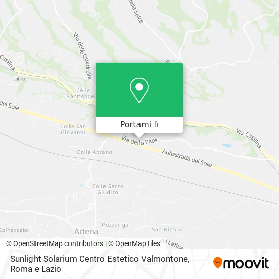 Mappa Sunlight Solarium Centro Estetico Valmontone