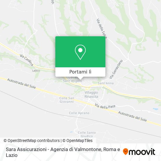 Mappa Sara Assicurazioni - Agenzia di Valmontone