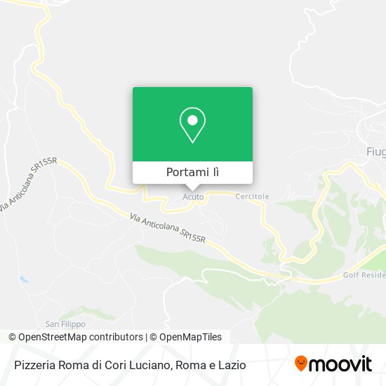 Mappa Pizzeria Roma di Cori Luciano
