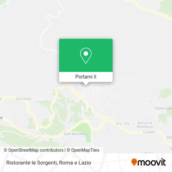 Mappa Ristorante le Sorgenti