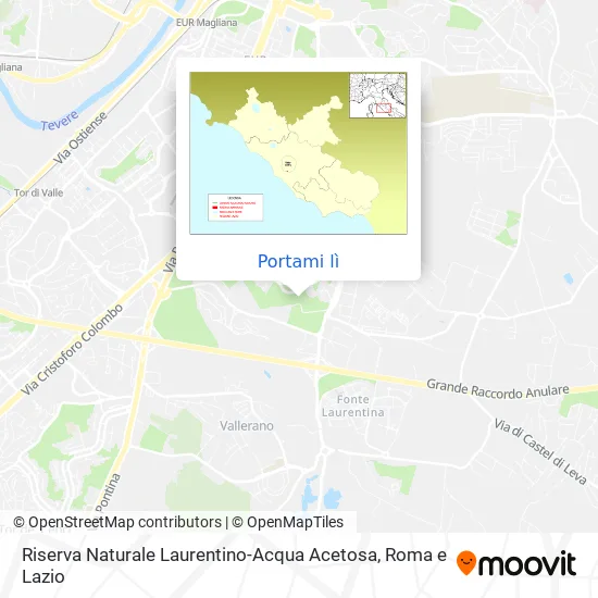 Mappa Riserva Naturale Laurentino-Acqua Acetosa