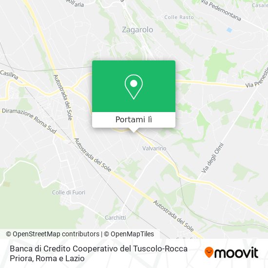 Mappa Banca di Credito Cooperativo del Tuscolo-Rocca Priora