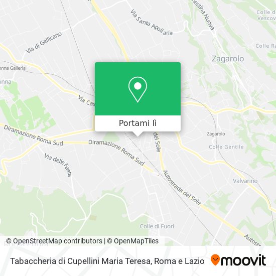 Mappa Tabaccheria di Cupellini Maria Teresa