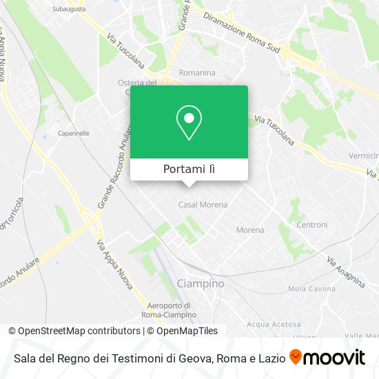 Mappa Sala del Regno dei Testimoni di Geova