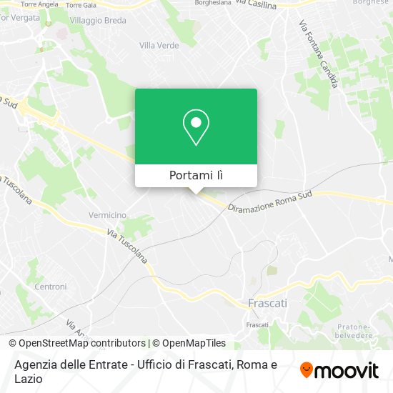 Mappa Agenzia delle Entrate - Ufficio di Frascati