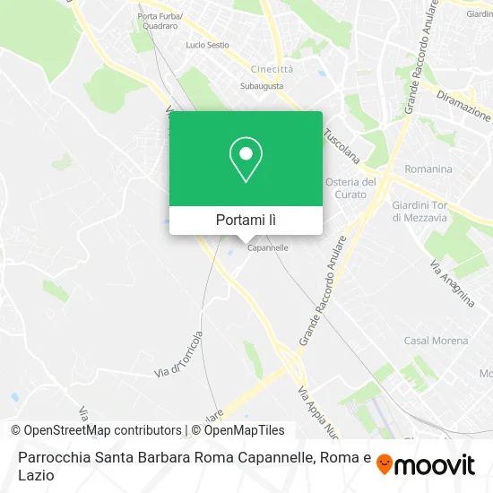 Mappa Parrocchia Santa Barbara Roma Capannelle