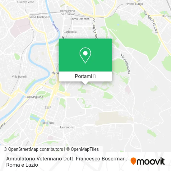 Mappa Ambulatorio Veterinario Dott. Francesco Boserman