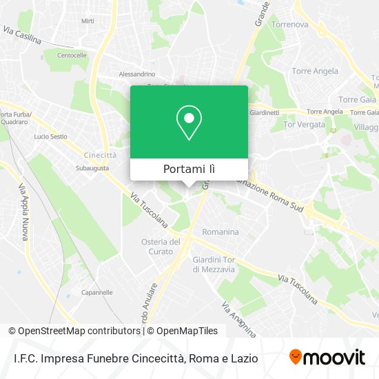 Mappa I.F.C. Impresa Funebre Cincecittà