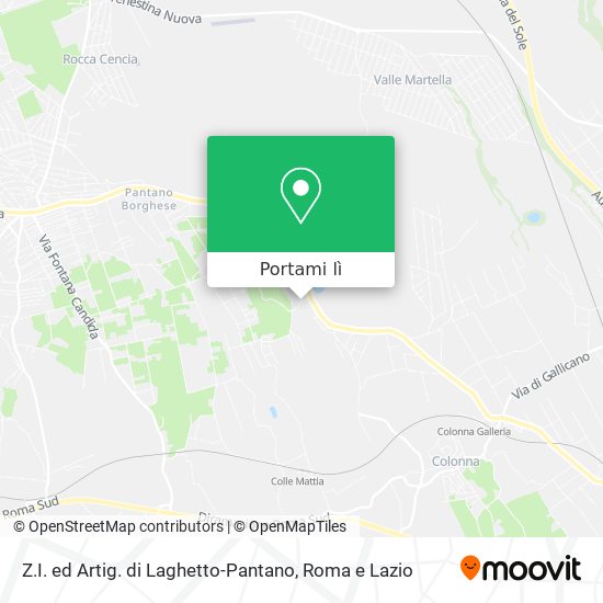 Mappa Z.I. ed Artig. di Laghetto-Pantano