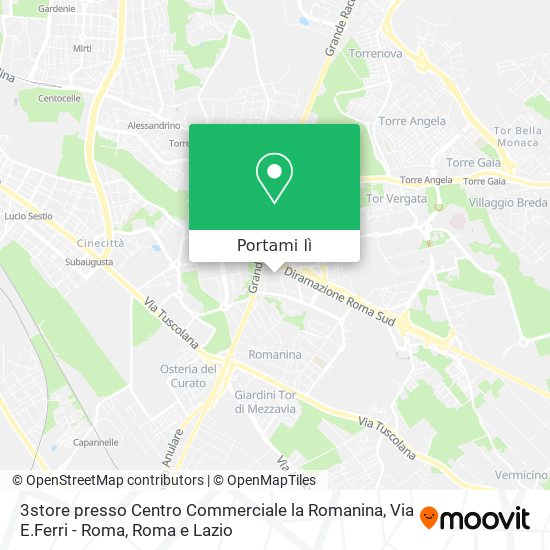 Mappa 3store presso Centro Commerciale la Romanina, Via E.Ferri - Roma