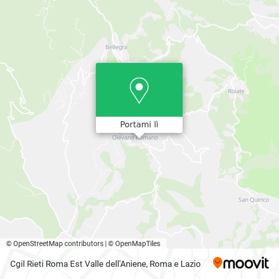 Mappa Cgil Rieti Roma Est Valle dell'Aniene