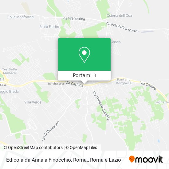 Mappa Edicola da Anna a Finocchio, Roma.