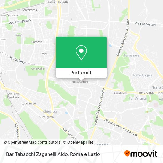 Mappa Bar Tabacchi Zaganelli Aldo