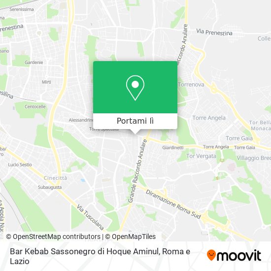 Mappa Bar Kebab Sassonegro di Hoque Aminul