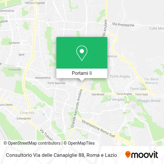 Mappa Consultorio Via delle Canapiglie 88