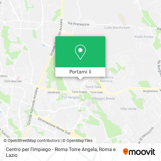Mappa Centro per l'Impiego - Roma Torre Angela