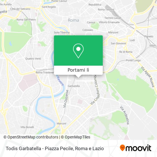 Mappa Todis Garbatella - Piazza Pecile