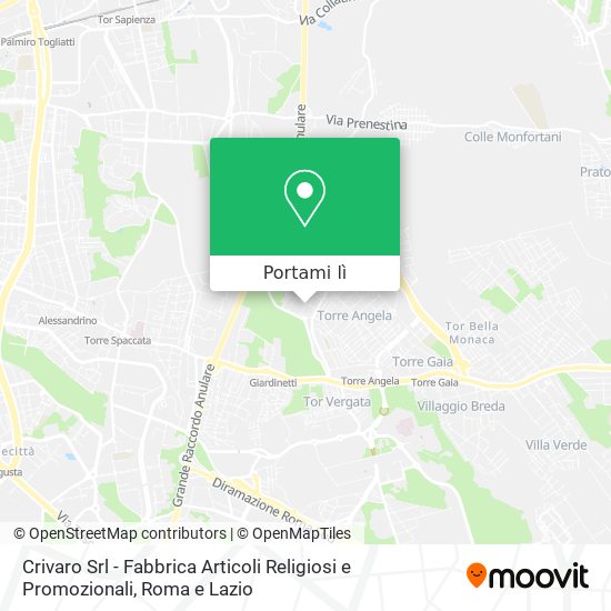 Mappa Crivaro Srl - Fabbrica Articoli Religiosi e Promozionali