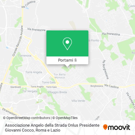 Mappa Associazione Angelo della Strada Onlus Presidente Giovanni Cocco