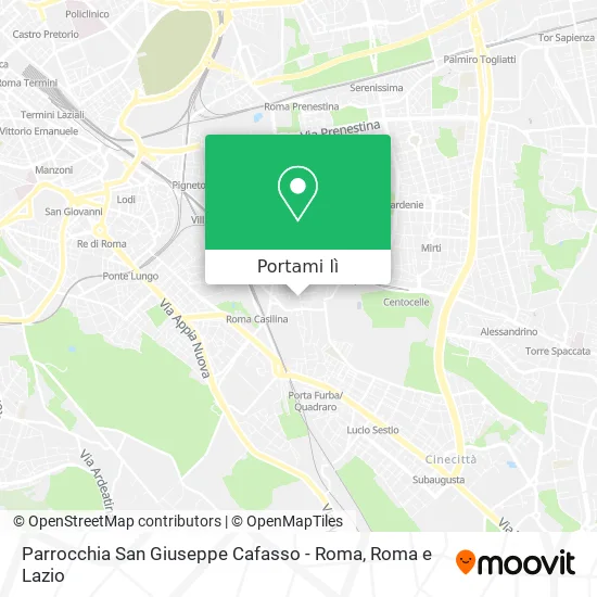 Mappa Parrocchia San Giuseppe Cafasso - Roma