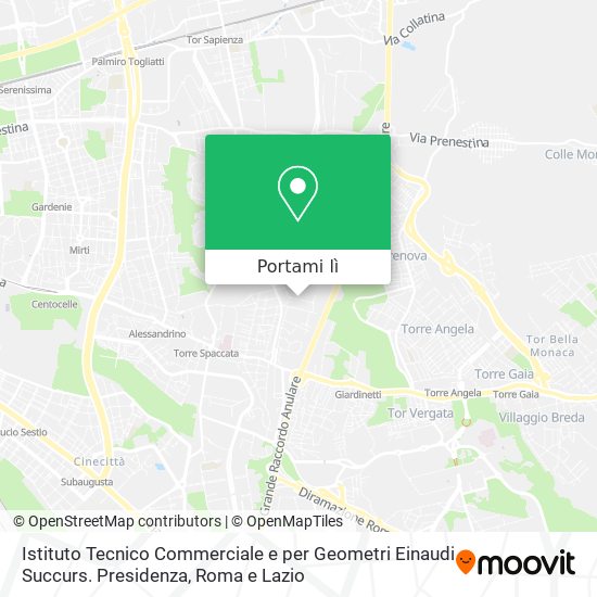 Mappa Istituto Tecnico Commerciale e per Geometri Einaudi Succurs. Presidenza