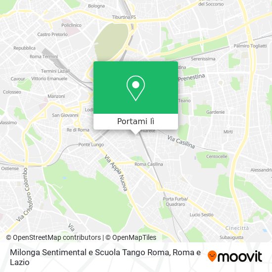 Mappa Milonga Sentimental e Scuola Tango Roma