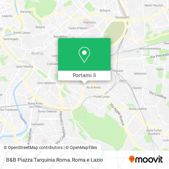 Mappa B&B Piazza Tarquinia Roma