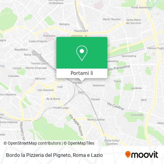 Mappa Bordo la Pizzeria del Pigneto