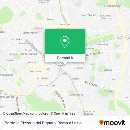 Mappa Bordo la Pizzeria del Pigneto