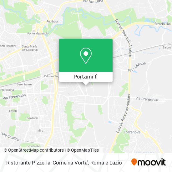 Mappa Ristorante Pizzeria 'Come'na Vorta'