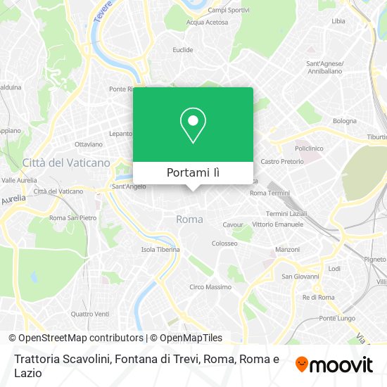 Mappa Trattoria Scavolini, Fontana di Trevi, Roma