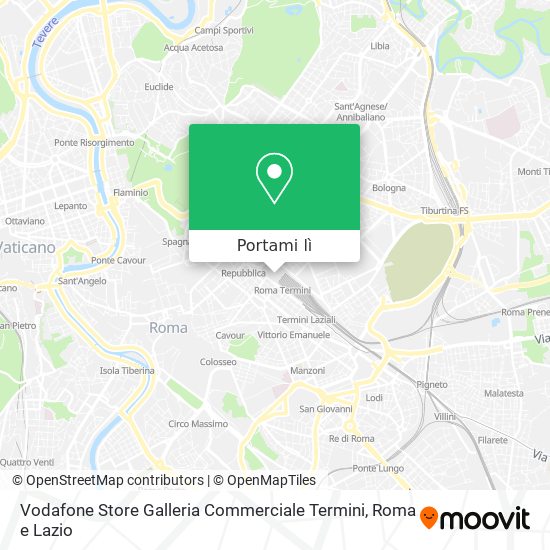 Mappa Vodafone Store Galleria Commerciale Termini