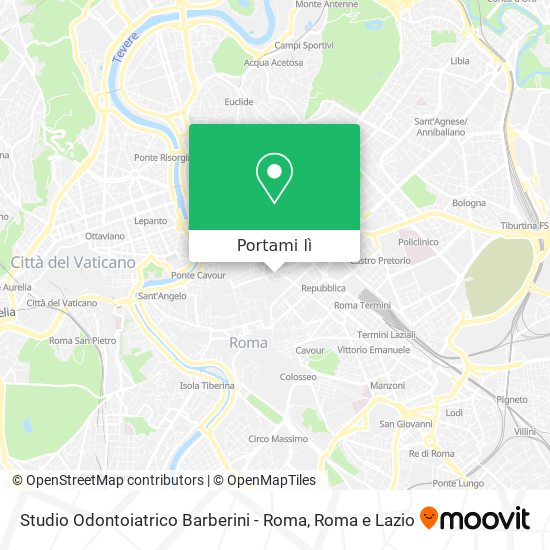 Mappa Studio Odontoiatrico Barberini - Roma
