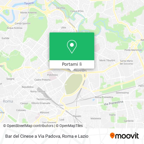 Mappa Bar del Cinese a Via Padova