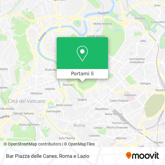 Mappa Bar Piazza delle Canes