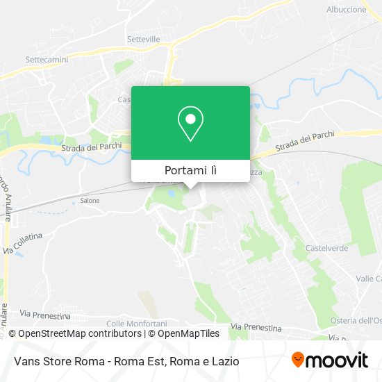 Mappa Vans Store Roma - Roma Est