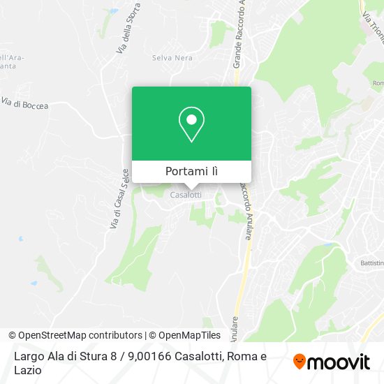 Mappa Largo Ala di Stura 8 / 9,00166 Casalotti