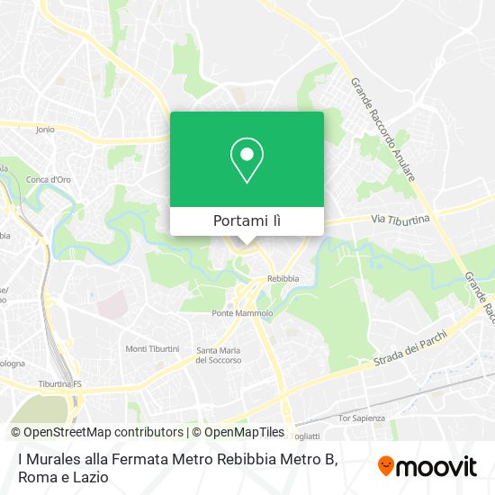 Mappa I Murales alla Fermata Metro Rebibbia Metro B