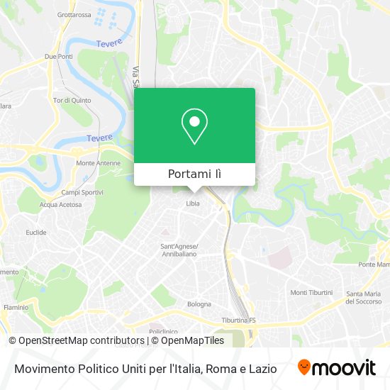 Mappa Movimento Politico Uniti per l'Italia