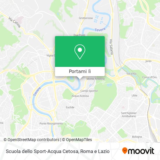 Mappa Scuola dello Sport-Acqua Cetosa