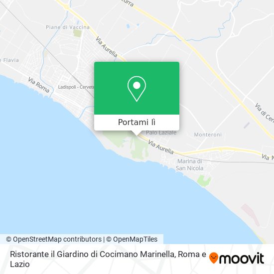 Mappa Ristorante il Giardino di Cocimano Marinella