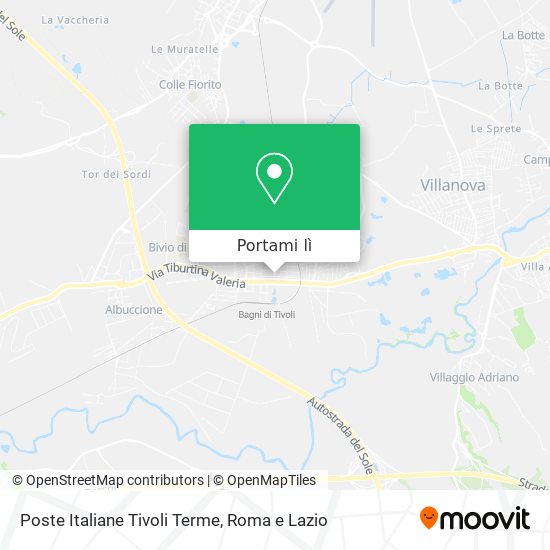 Mappa Poste Italiane Tivoli Terme