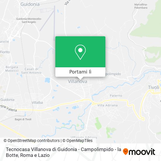 Mappa Tecnocasa Villanova di Guidonia - Campolimpido - la Botte